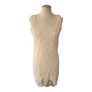 Express White Lace Overlay Slip Dress Women’s Small Knee Length Cocktail